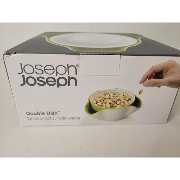 Joseph Joseph Double Dish Pistachio‎ Nut Bowl Serving Snack Green White New NIB - Picture 2 of 4